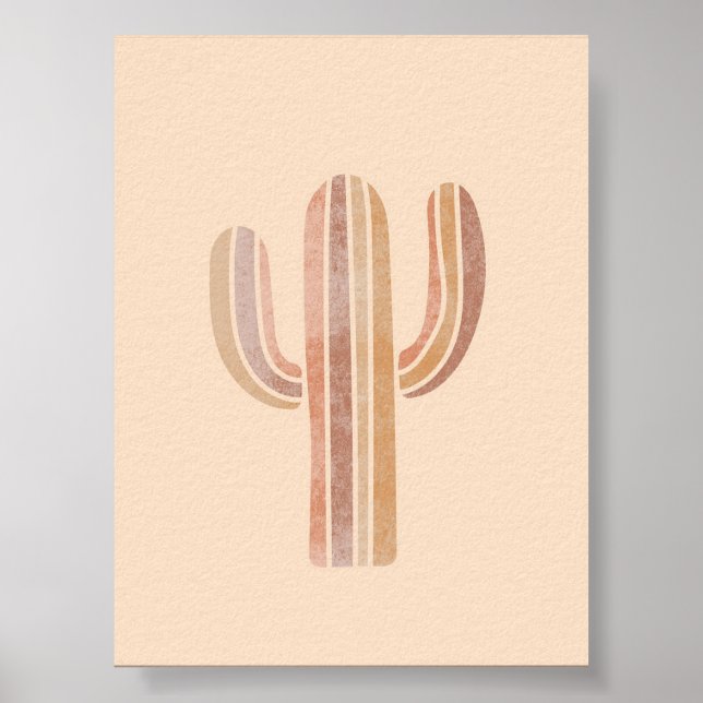 Poster Cactus Simple Boho Desenha Estética Bo Chic (Frente)