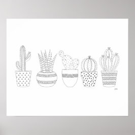 Poster Cactus Sketch