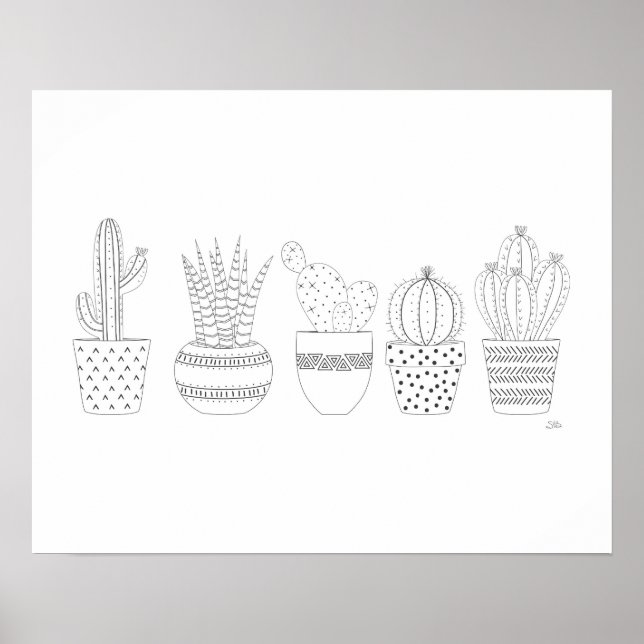 Poster Cactus Sketch (Frente)