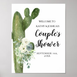 Poster Cactus Taco 'bout Love Casal Chuveiro Bem-vindo