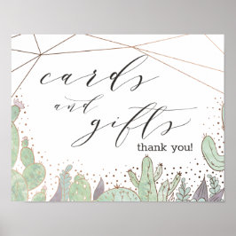 Poster Cactus Terrarium Cards & Gifts Sinal de Mesa de Ca
