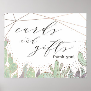 Poster Cactus Terrarium Cards & Gifts Sinal de Mesa de Ca