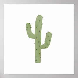 Poster Cactus Verde Simples Boho