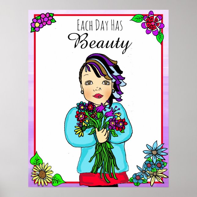 Poster Cada dia tem a Bela Arte Folclórica Desenhada Rapa (Frente)