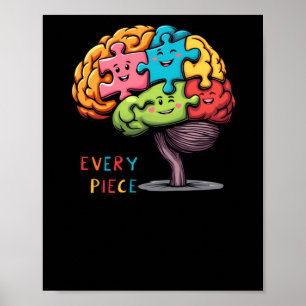 Poster Cada Peça Conta - Colorida Cérebro-Quebra-cabeça I