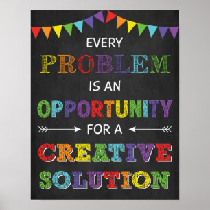 Poster Cada Problema É Uma Mindset De Crescimento De Opor