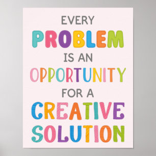Poster Cada Problema É Uma Mindset De Crescimento De Opor