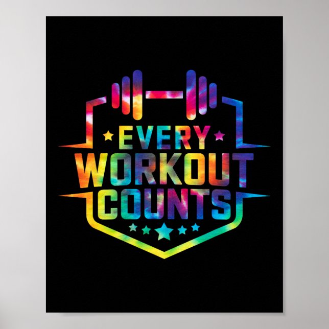 Poster Cada Workout Conta Engraçada Ditos De Gym Motivara (Frente)
