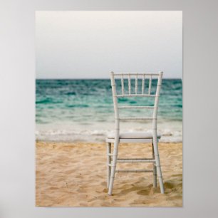 Poster Cadeira branca na praia