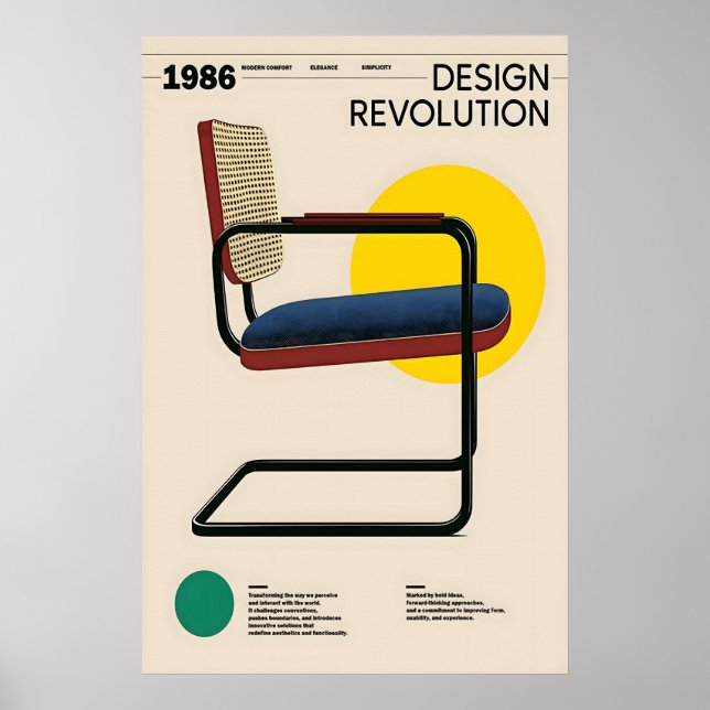 Poster Cadeira Cesca Bauhaus Arte Impressa Móveis Moderni (Frente)