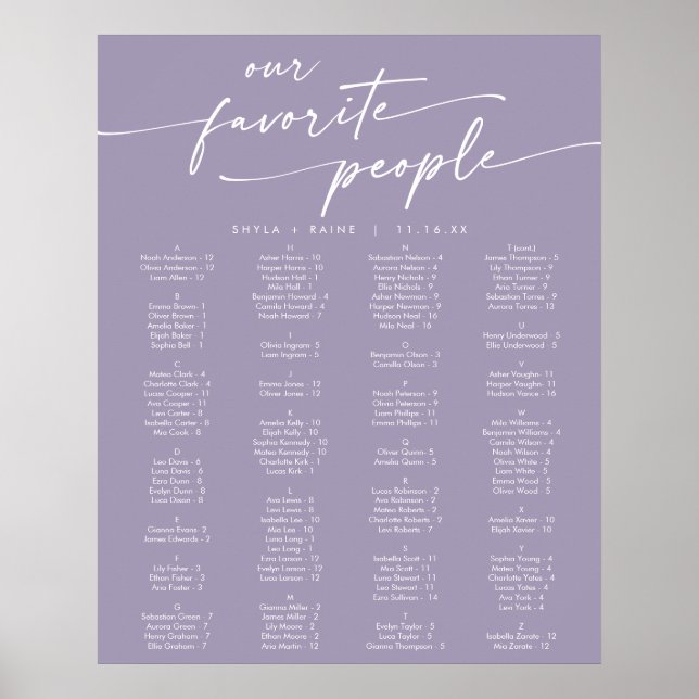 Poster Cadeira de Assento Imprimível Lavanda Roxa Boho Ch (Frente)