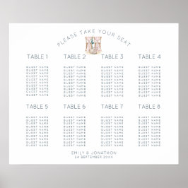 Poster Cadeira de Casamento 8 Mesa Gráfico de Assentos Qu