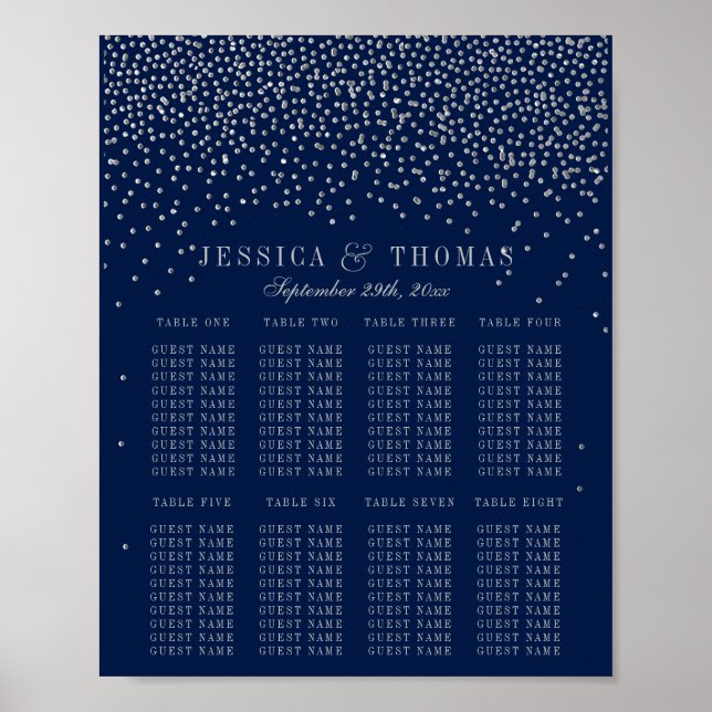 Poster Cadeira de Casamento Azul Marinho e Confete Pratea (Frente)