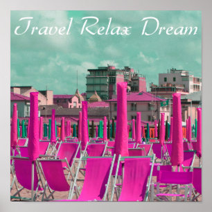 Poster Cadeiras de Praia Sonho Relax Viagem