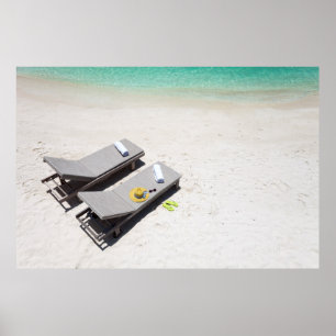 Poster Cadeiras de solteiro em uma praia