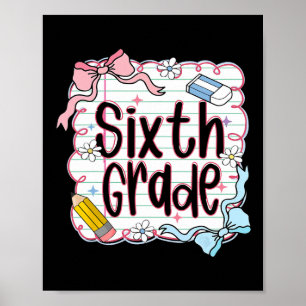 Poster Caderno Rosa Sexta Série de Volta à Escola para Me