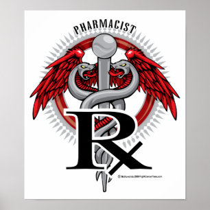 Poster Caduceus do farmacêutico