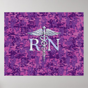 Poster Caduceus do RN da enfermeira diplomada na