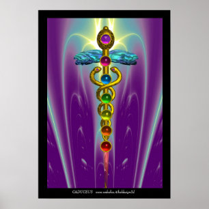 Poster CADUCEUS E 7 CHAKRAS, Alternativo Yoga