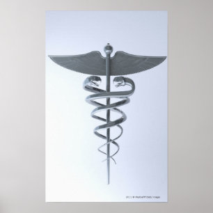 Pôster Caduceus médico do metal