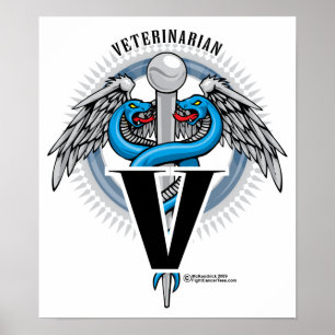 Poster Caduceus veterinário