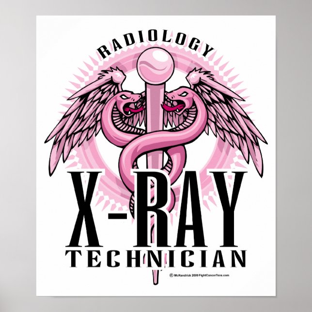 Poster Caduco Rosa Tecnologia X-Ray (Frente)