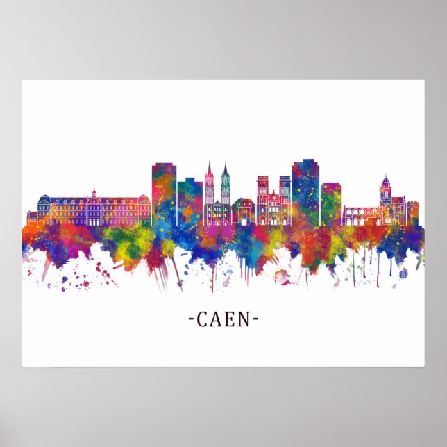 Poster Caen France Skyline (Frente)