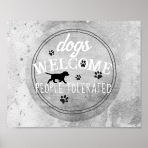 Poster cães acolhem cinzas toleradas e decoração branca