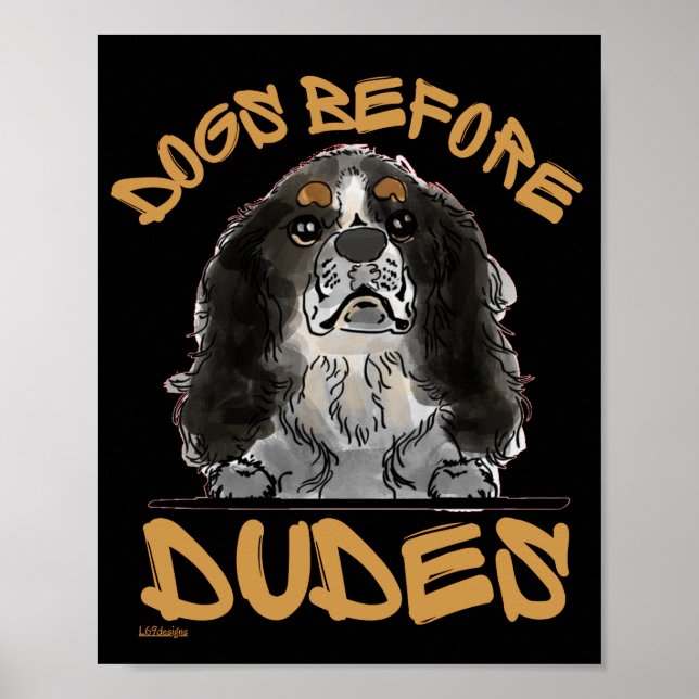 Poster CÃES ANTES DE DUDES Cavalier King Charles Spaniel (Frente)