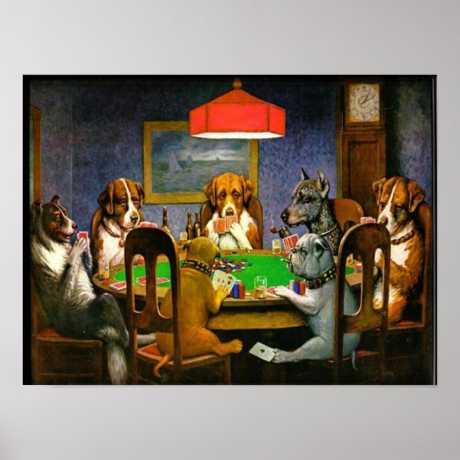 Pôster Cães Coolidge Jogando Poker (Frente)