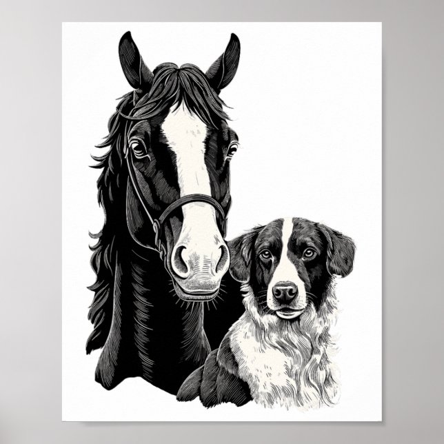 Poster Cães E Cavalos, Cavalos E Cavalos, Dorso Equestre (Frente)