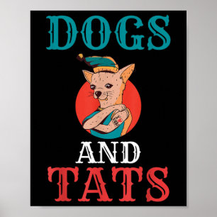 Poster Cães E Tatuagem De Tinta Tinta Tatuada
