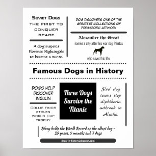 Poster Cães Famosos na Tipografia da História