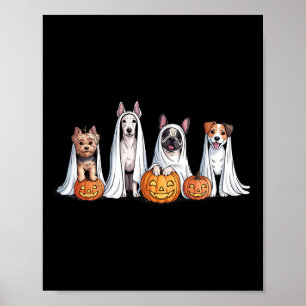 Poster Cães Fantasmas Cães Bonitos Vestidos Como Fantasma