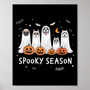 Poster Cães Fantasmas Cães Bonitos Vestidos Como Fantasma