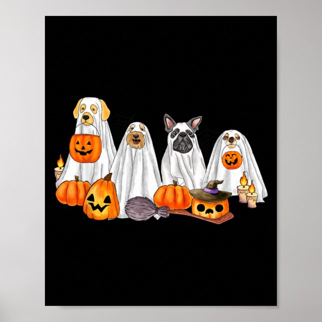 Poster Cães Fantasmas de Halloween _ Excesso de Cutez de  (Frente)
