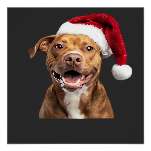 Pôster Cães Felizes no Natal Cães Engraçados Camiseta Clá (Frente)