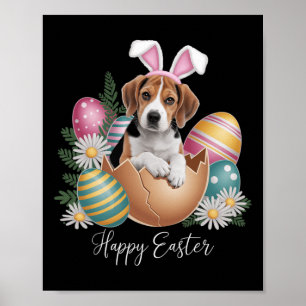 Poster Cães Florais Dia da Páscoa Cachorro Cachorro Cacho