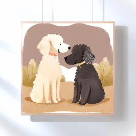 Poster Cães Fofos | Pintura em Aquarela de Animal de Esti