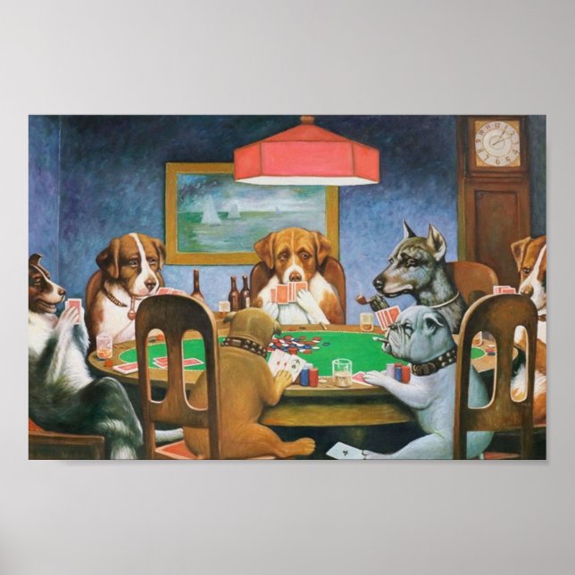 Poster Cães Jogando Poker (Frente)