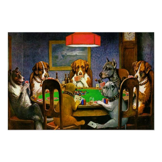 Pôster Cães Jogando Poker (Frente)