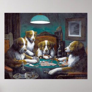 Poster Cães Jogando Poker Cassius Marcellus Coolidge 1894
