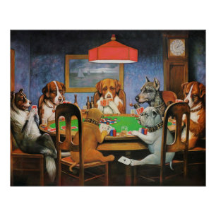 Pôster Cães jogando pôquer por C.M. Coolidge