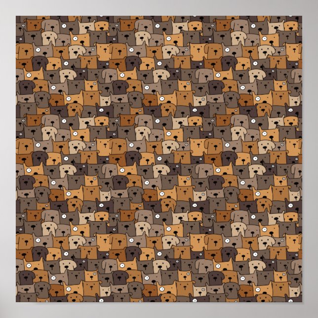 Poster Cães Kawaii Sensíveis (Frente)