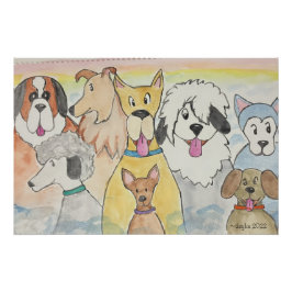 Pôster Cães no Céu