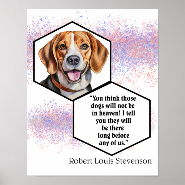 Poster Cães no céu Robert Louis Stevenson Citação (Frente)