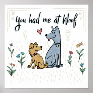 Poster Cães no jardim III   você teve-me no Woof