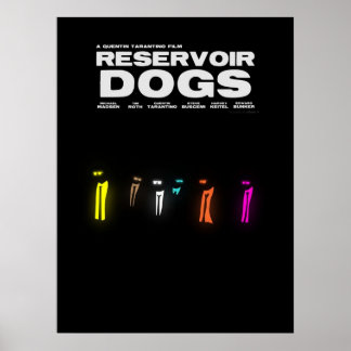 Poster Cães Reservatórios Quentin Tarantino Negro Minimal