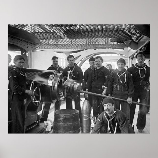 Poster Cães salgados com Arma, 1890 (Frente)