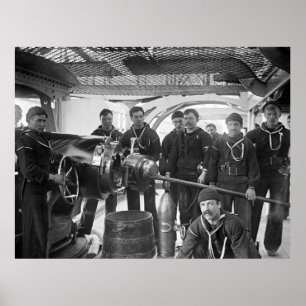 Poster Cães salgados com arma, 1890s